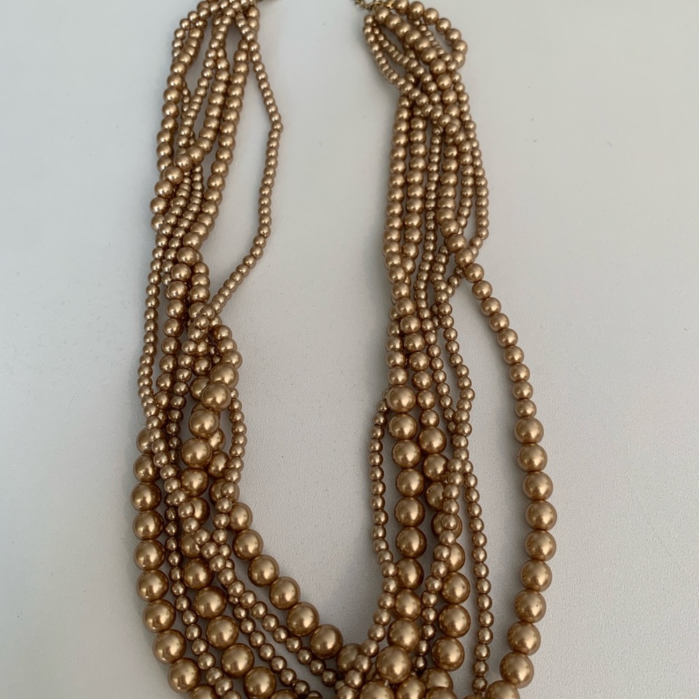 Signed Shofel Brothers Long 6 strand Faux South Sea Pearl Necklace Vintage